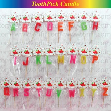 Letter Toothpick Candle