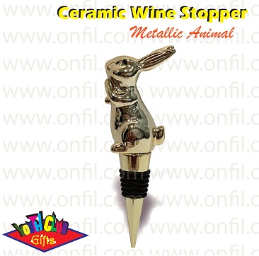 Wine Stopper - Metallic Rabbit